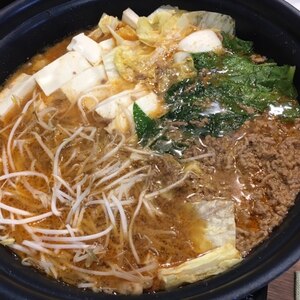 ラーメンスープの素で！坦々鍋